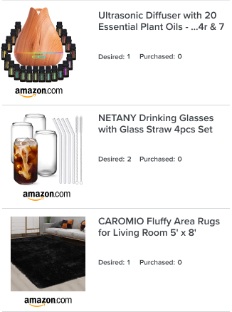 Dark leather watch, pink boutonniere, maroon bow tie, two entwined gold wedding rings and corsage scattered around wedding registry name.